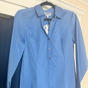 Blue express button down shirt